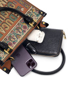 "Educada. Orgullosa. Imparable" ver.3 Small Leather Handbag - interior | Paleta Bags