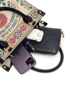 "Como la flor, regreso cada primavera" ver.3 Small Leather Handbag - interior | Paleta Bags