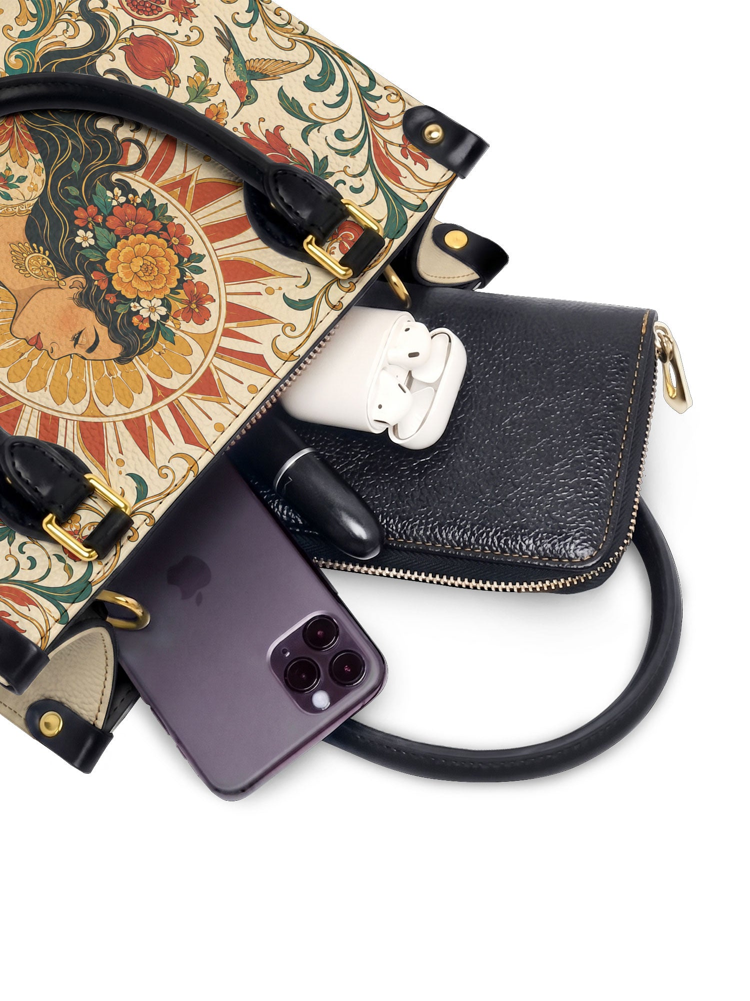 "Me merezco todo lo bueno" ver.3 Small Leather Handbag - interior | Paleta Bags