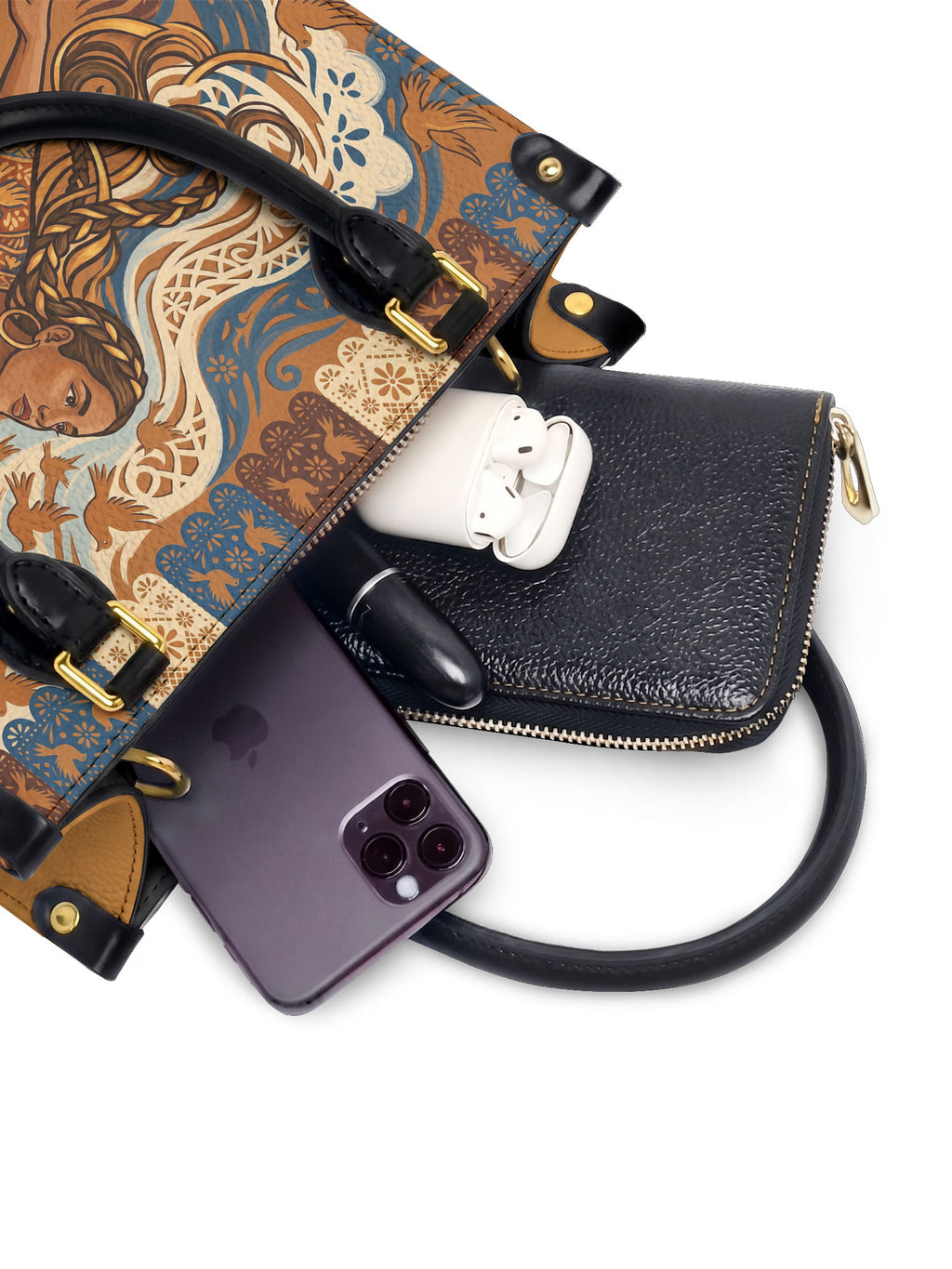 "Vuelo Alto" ver.3 Small Leather Handbag - interior | Paleta Bags