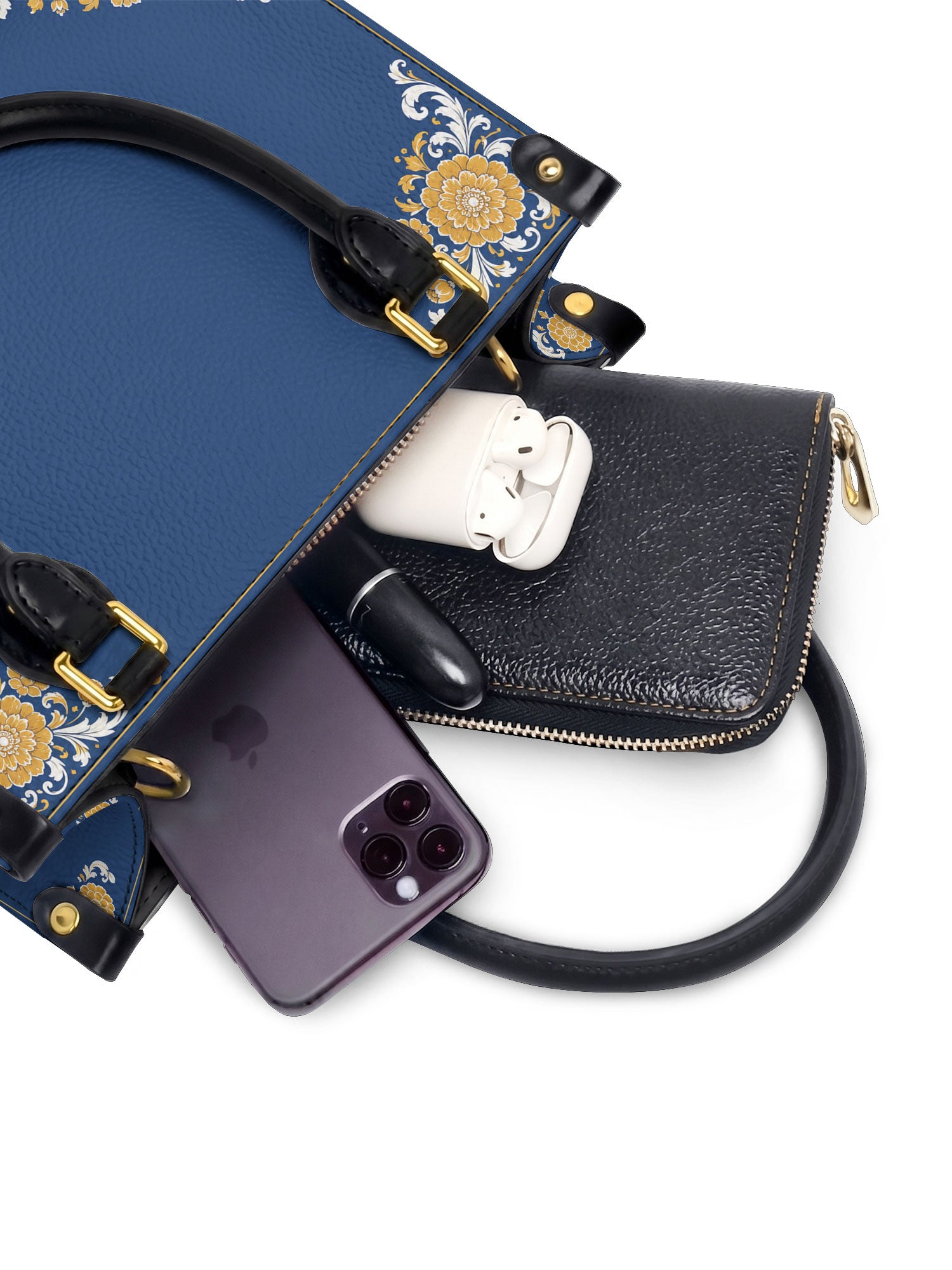 "CEMPASSÚCHIL" Small Leather Handbag - interior | Paleta Bags