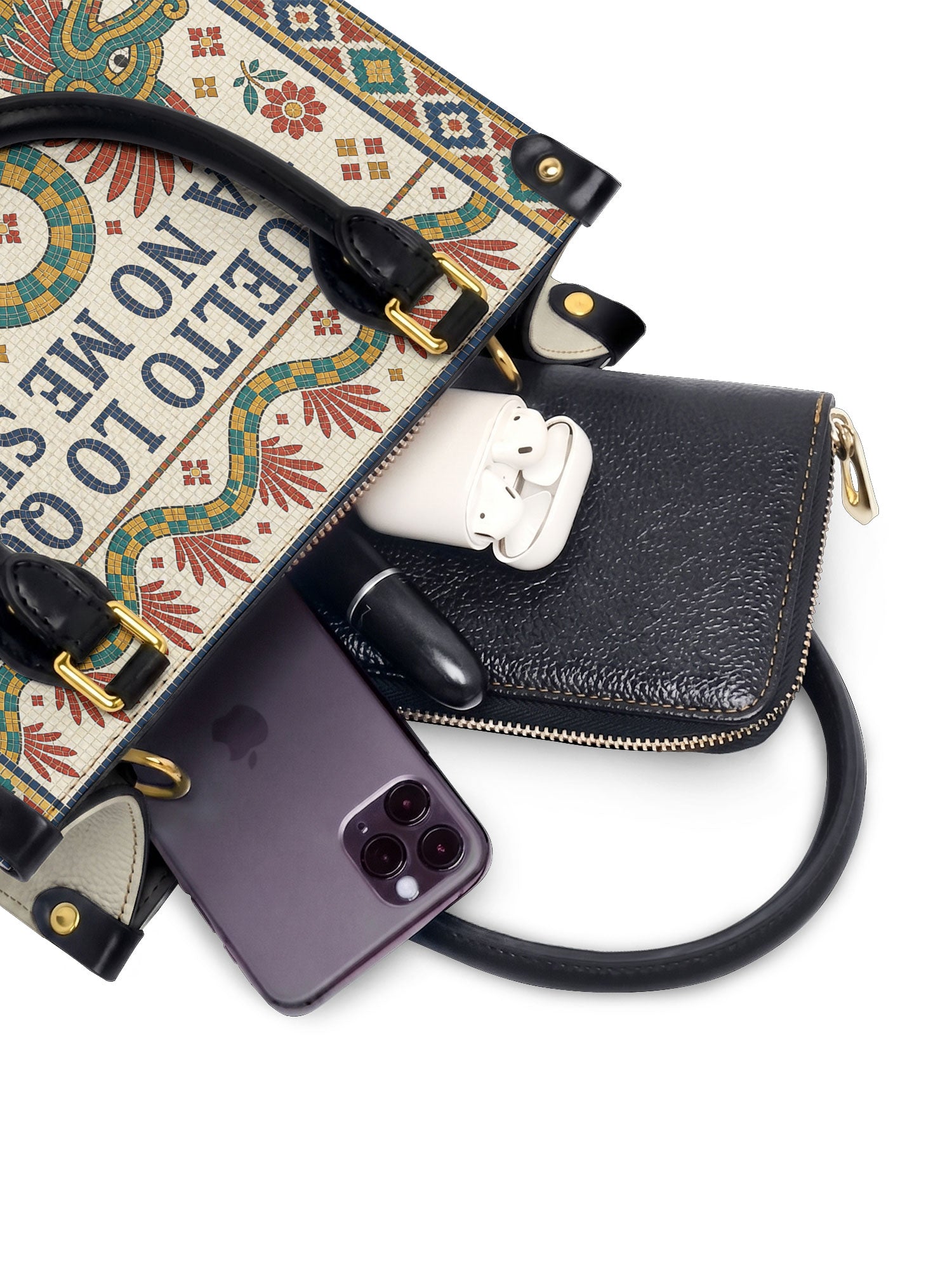 "Suelto lo que ya no me sirve" ver.1 Small Leather Handbag - interior | Paleta Bags