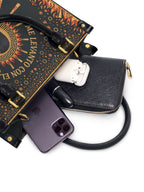"Me levanto con el sol y llevo el fuego" ver.1 Small Leather Handbag - interior | Paleta Bags