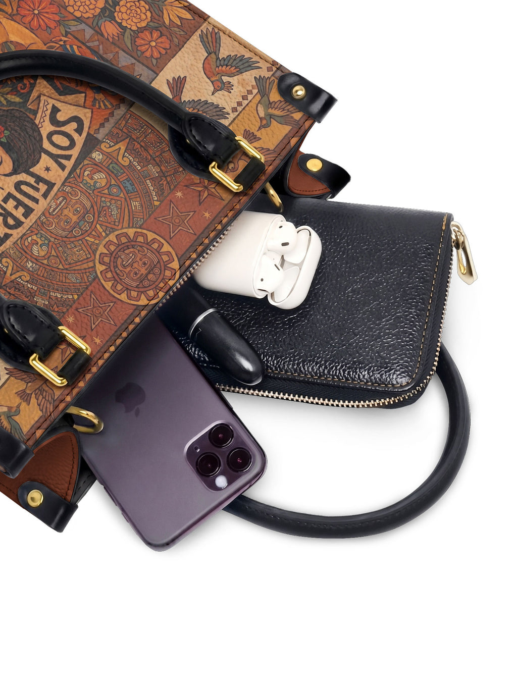 "Soy Fuerte" ver.1 Small Leather Handbag - interior | Paleta Bags