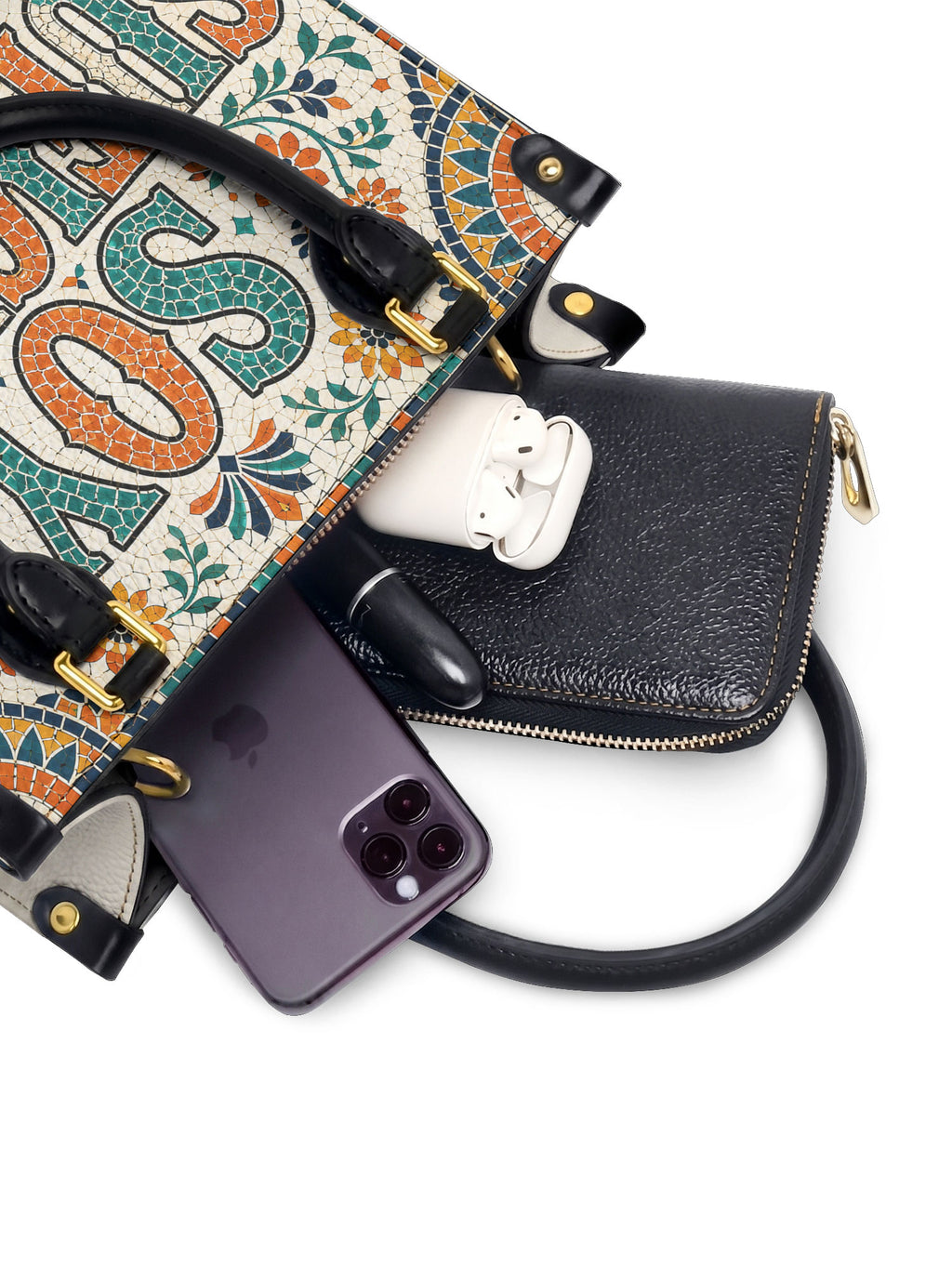 "Soy suficiente, tal y como soy" ver.4 Small Leather Handbag - interior | Paleta Bags