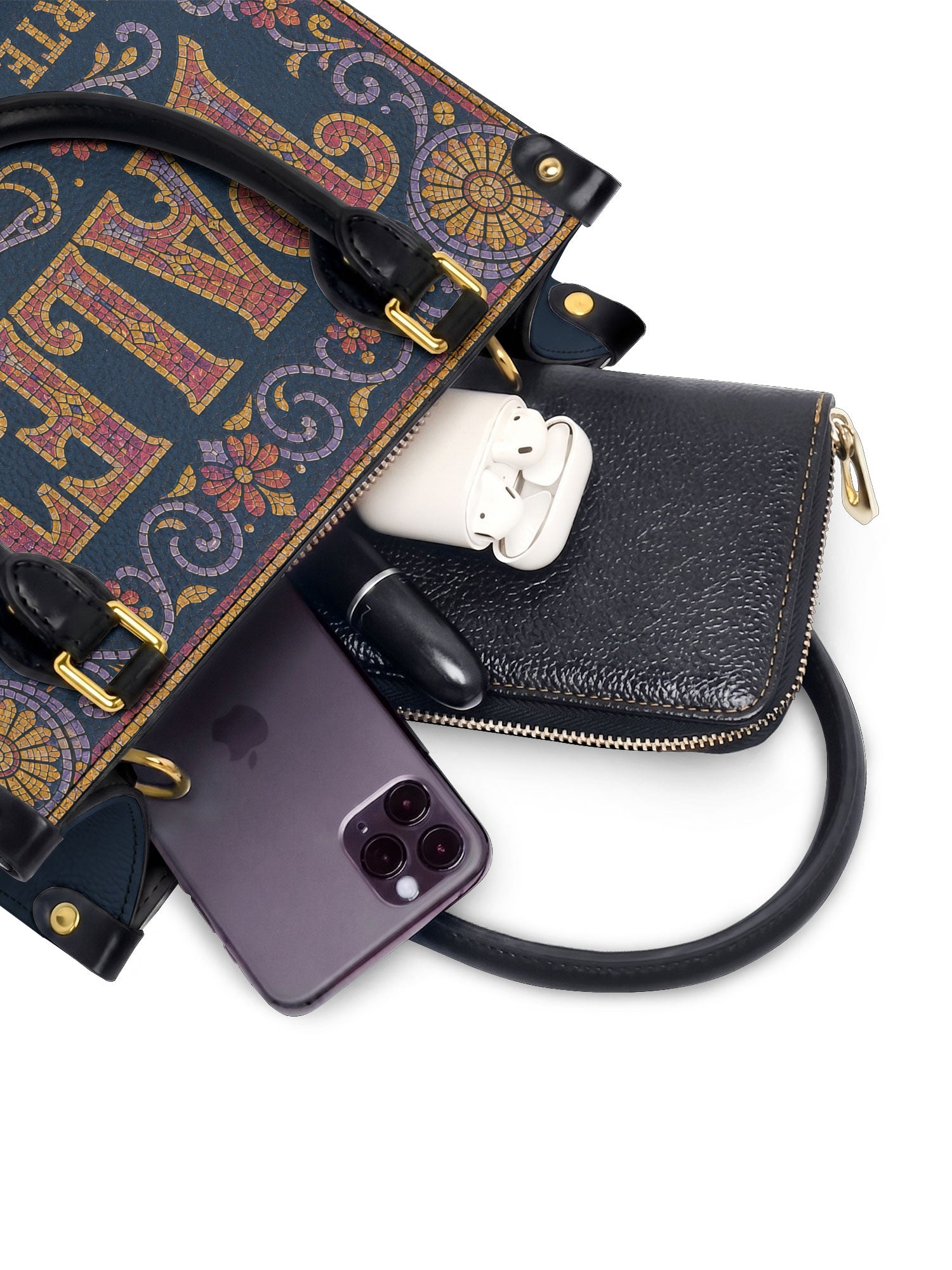 "La Paleta — Arte en cada costura" ver.3 Small Leather Handbag - interior