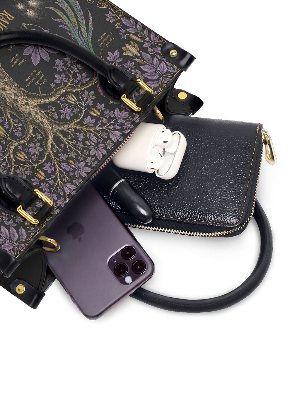 "Raíces profundas, alas libres" ver.2 Small Leather Handbag - interior | Paleta Bags