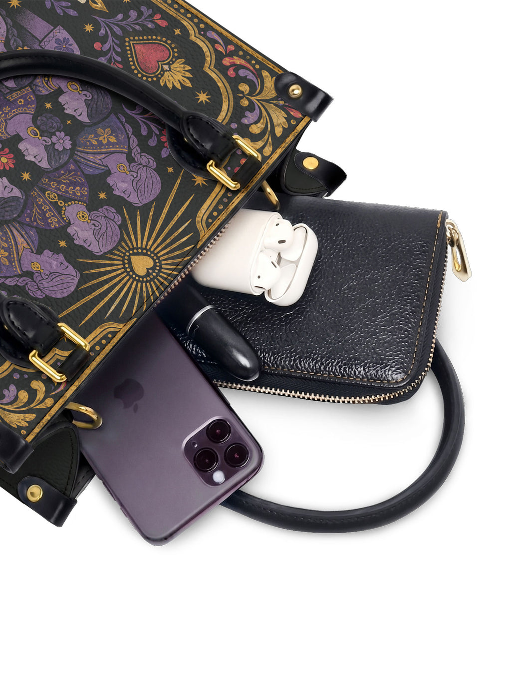 "Llevo a mis ancestros en la sangre" ver.3 Small Leather Handbag - interior | Paleta Bags