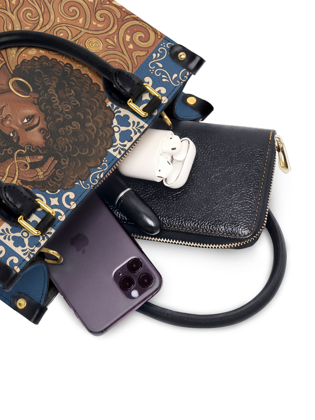 "Mi Raíz es Oro" ver.1 Small Leather Handbag - interior | Paleta Bags