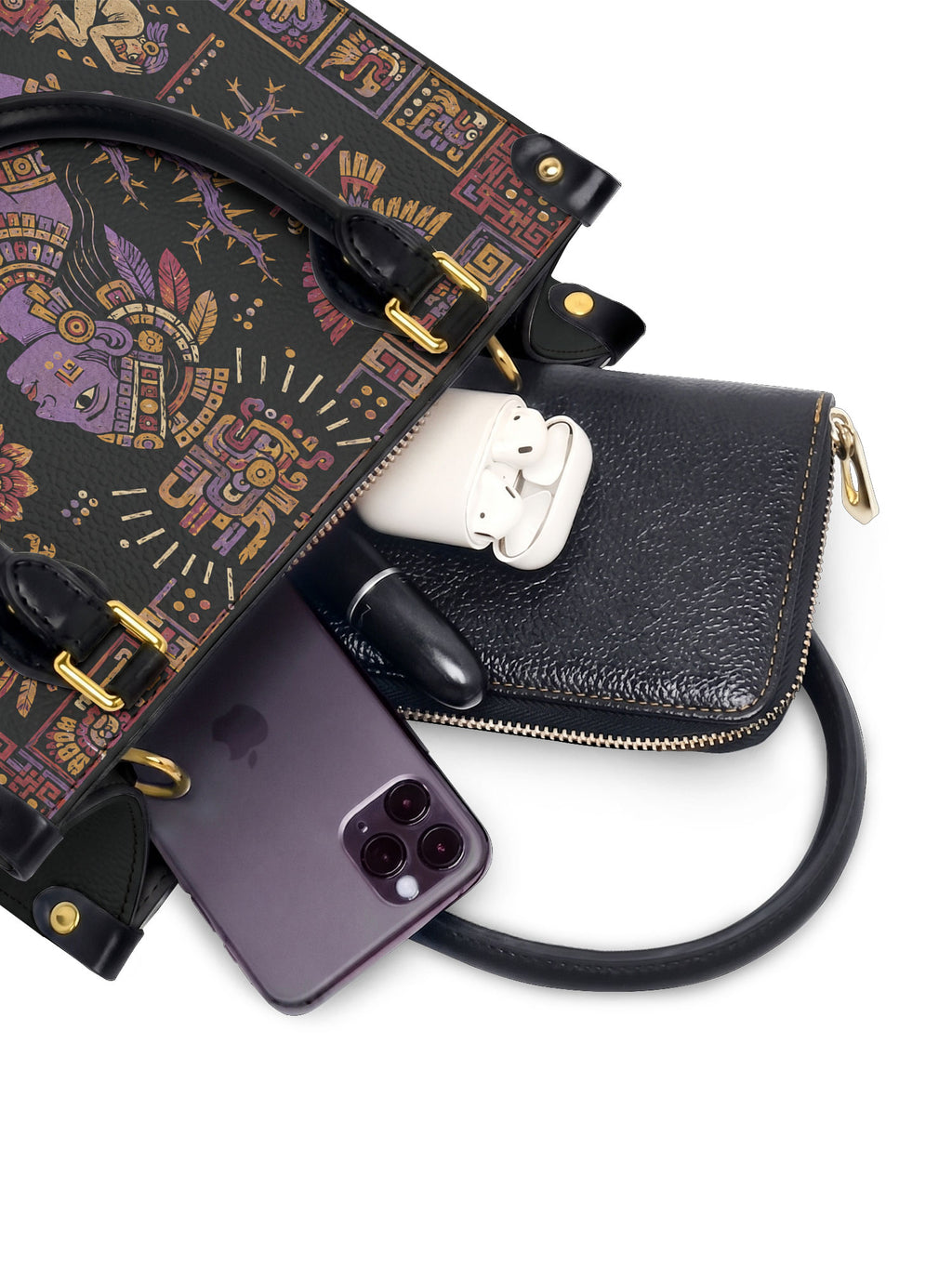 "El dolor me enseñó a ser fuerte" ver.4 Small Leather Handbag - interior | Paleta Bags