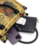 "Lleva su cultura como flores en flor" ver.1 Small Leather Handbag - interior | Paleta Bags