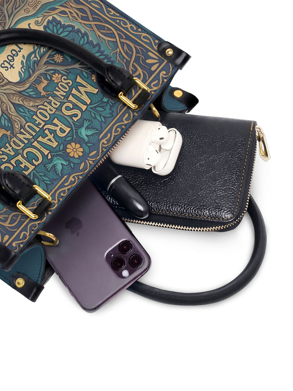 "Mis Raíces son Profundas" ver.1 Small Leather Handbag - interior | Paleta Bags
