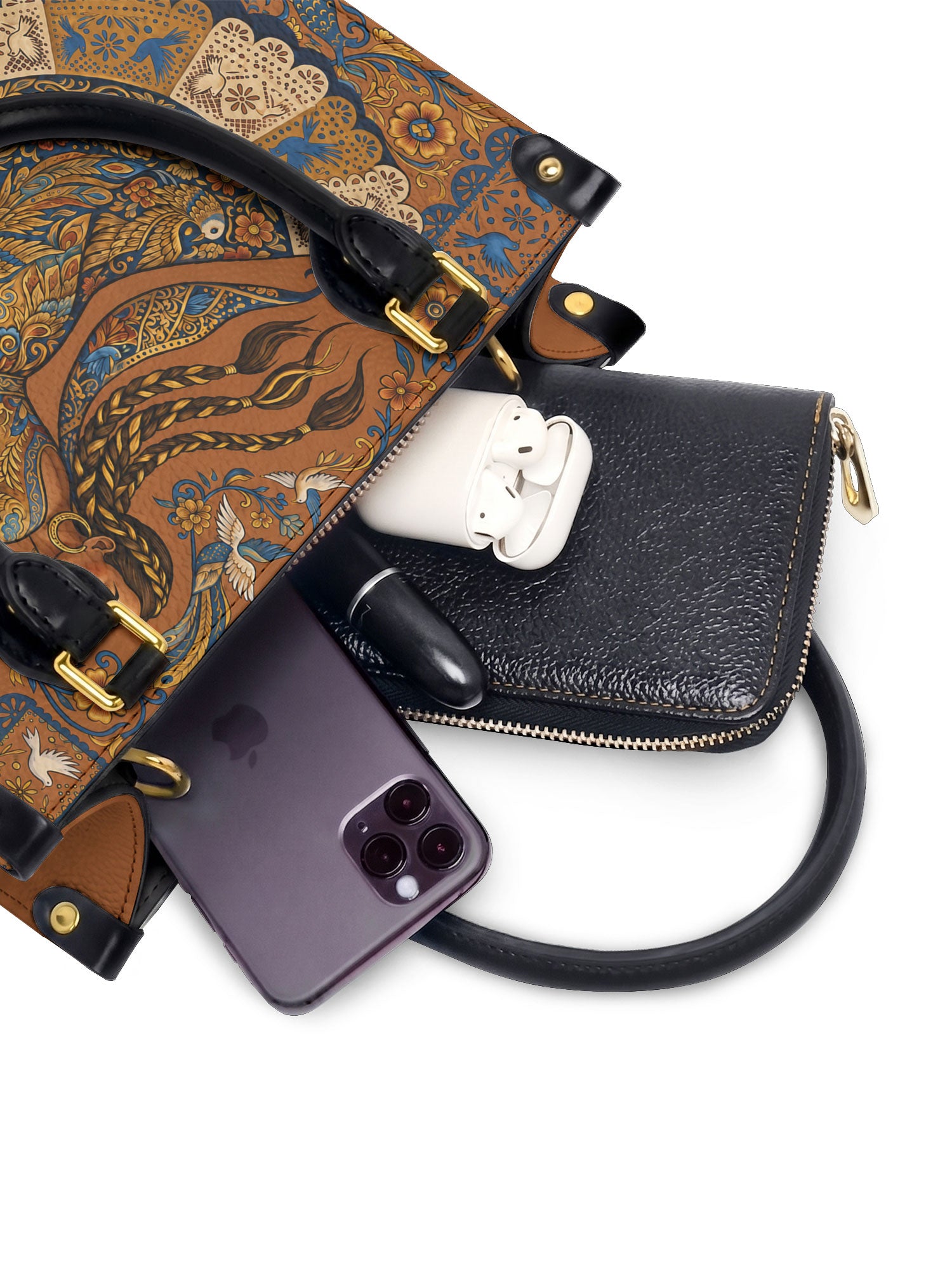 "Vuelo Alto" ver.2 Small Leather Handbag - interior | Paleta Bags