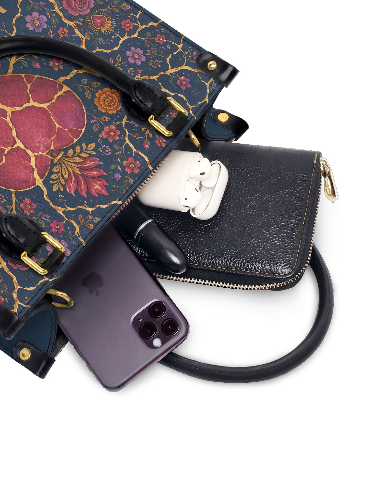 "Mi amor propio es sagrado" ver.3 Small Leather Handbag - interior | Paleta Bags