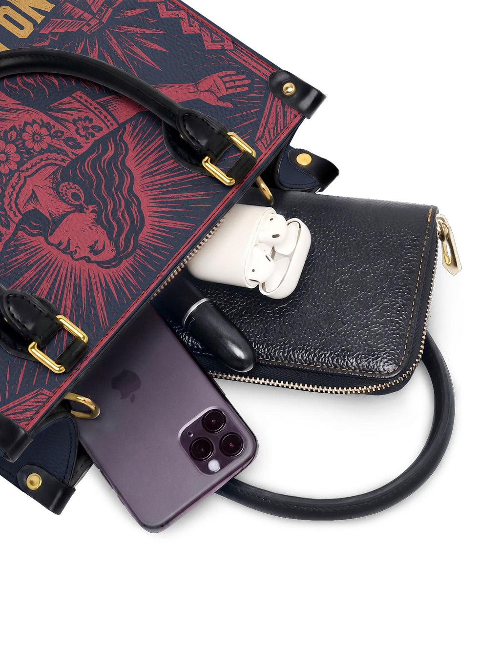 "No pido permiso para ocupar espacio" ver.2 Small Leather Handbag - interior | Paleta Bags