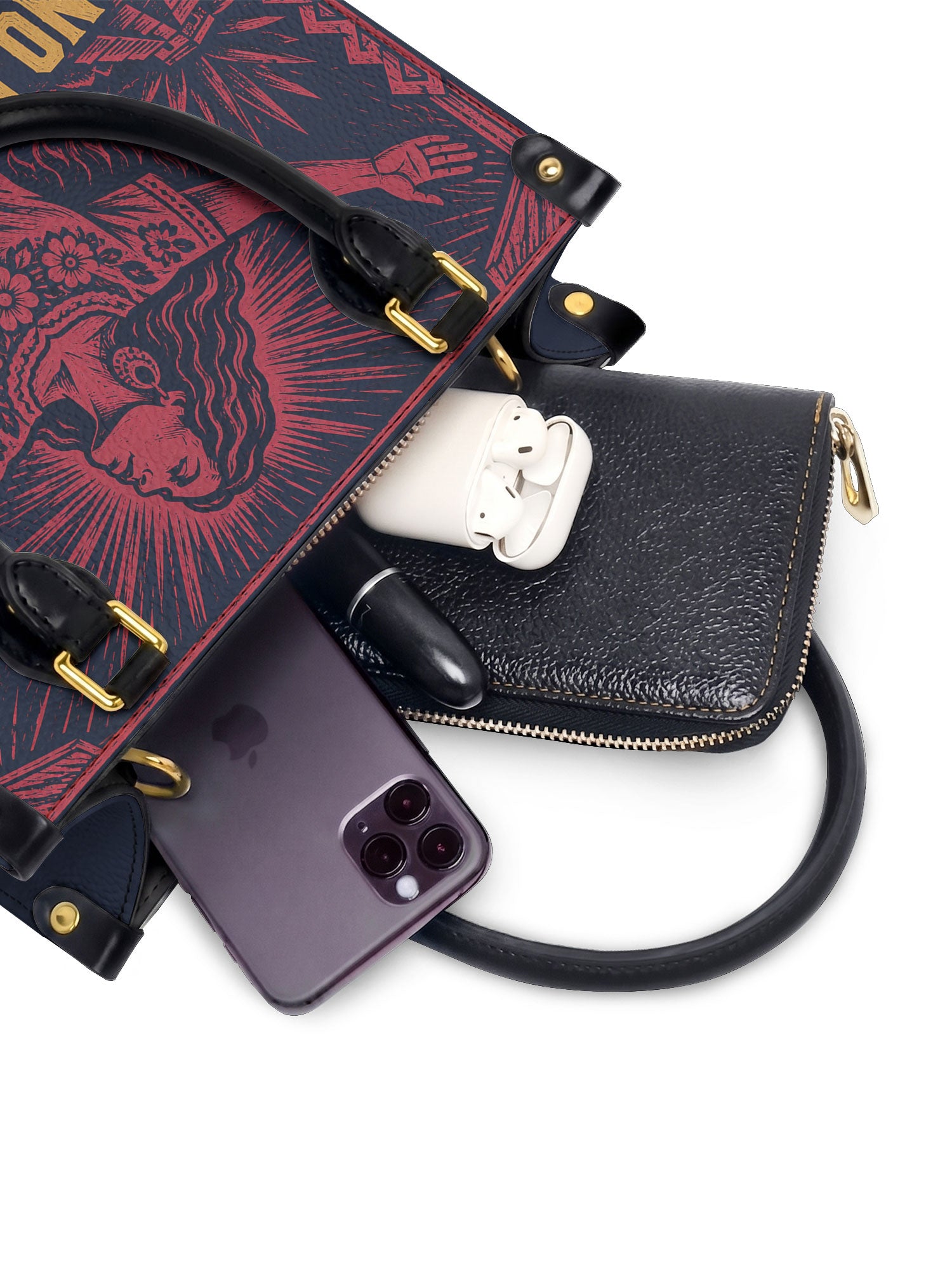 "No pido permiso para ocupar espacio" ver.2 Small Leather Handbag - interior | Paleta Bags