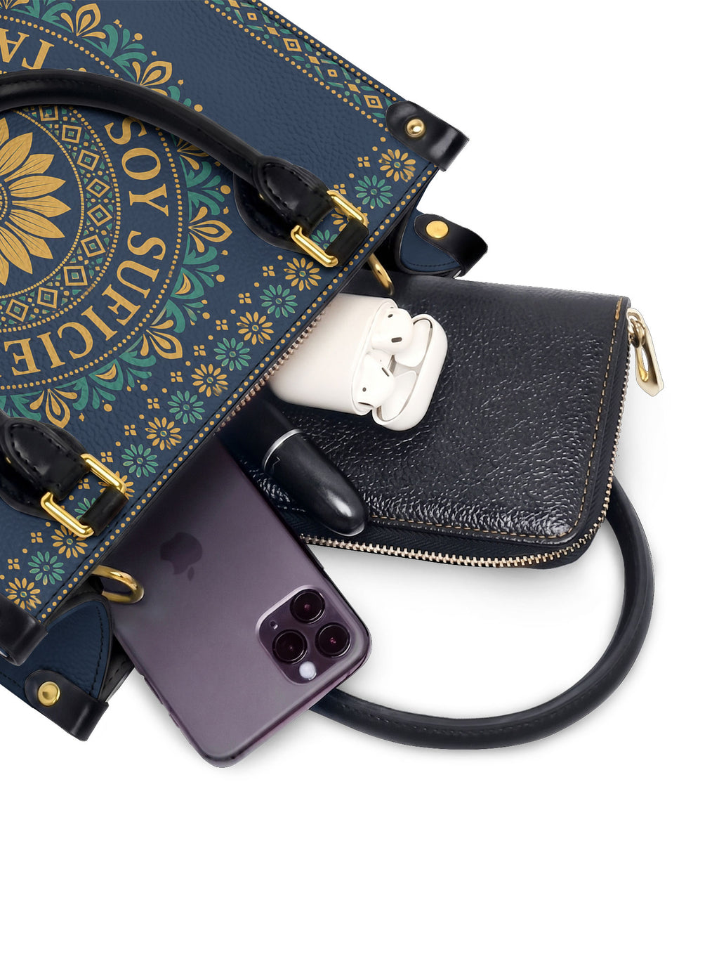 "Soy suficiente, tal y como soy" ver.7 Small Leather Handbag - interior | Paleta Bags