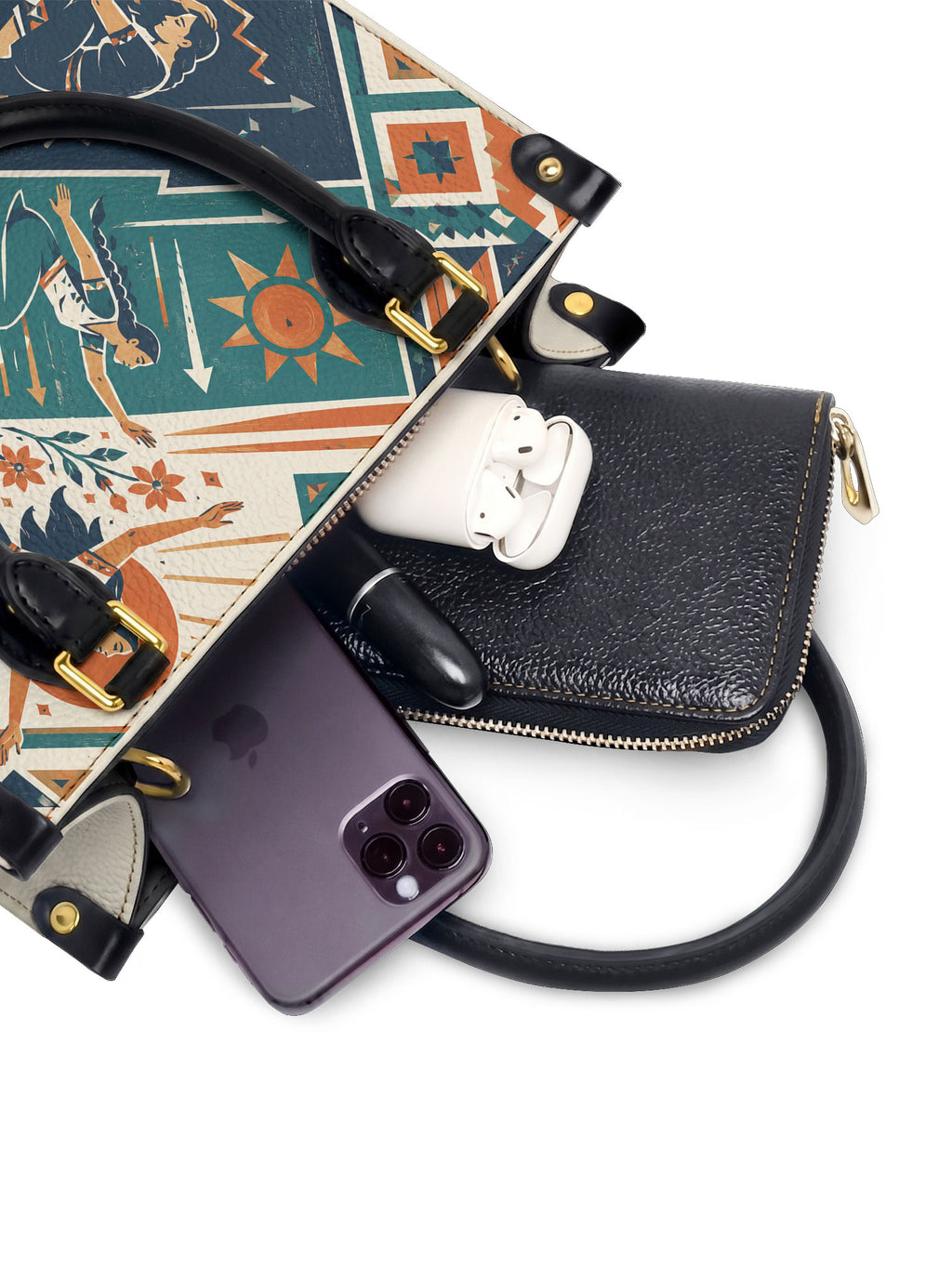"Caí, me levanté, florecí" ver.3 Small Leather Handbag - interior | Paleta Bags