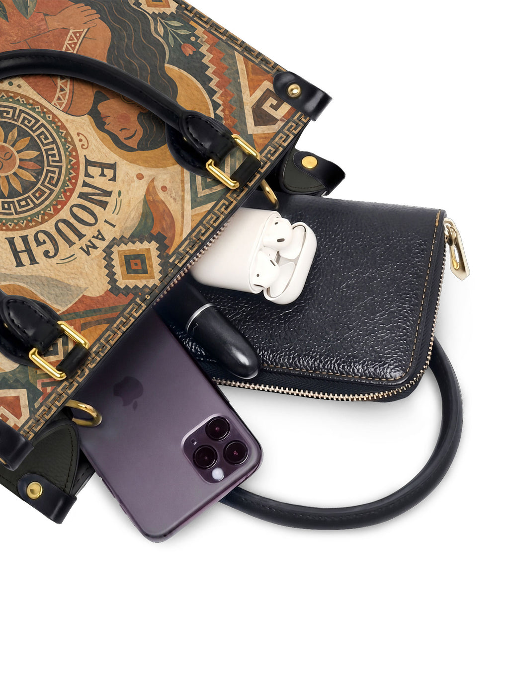 "Soy suficiente, tal y como soy" ver.5 Small Leather Handbag - interior | Paleta Bags