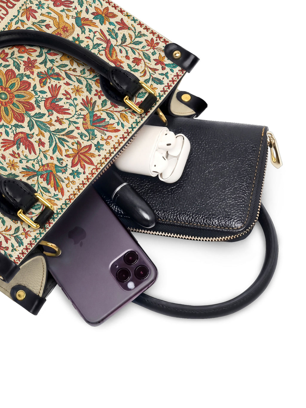"Orgullosa de donde vengo" ver.2 Small Leather Handbag - interior | Paleta Bags