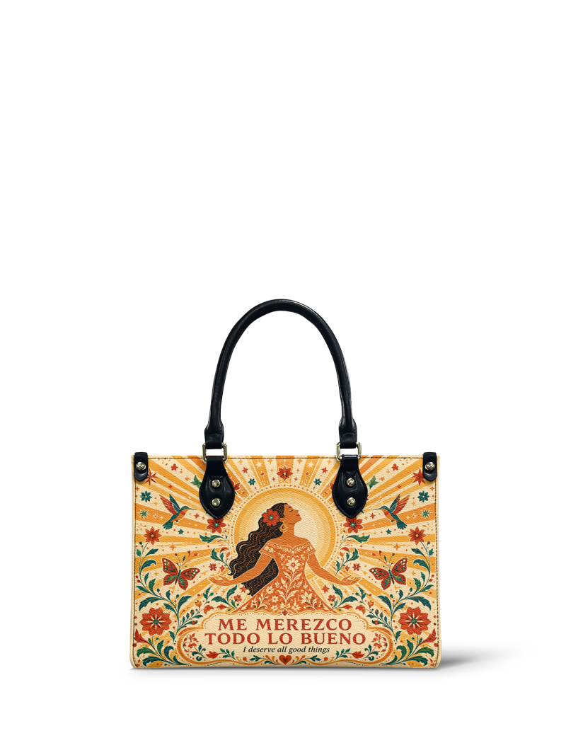 "Me merezco todo lo bueno" ver.4 Small Leather Handbag