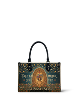 "Eres la mujer que alguna vez soñaste ser" ver.4 Small Leather Handbag