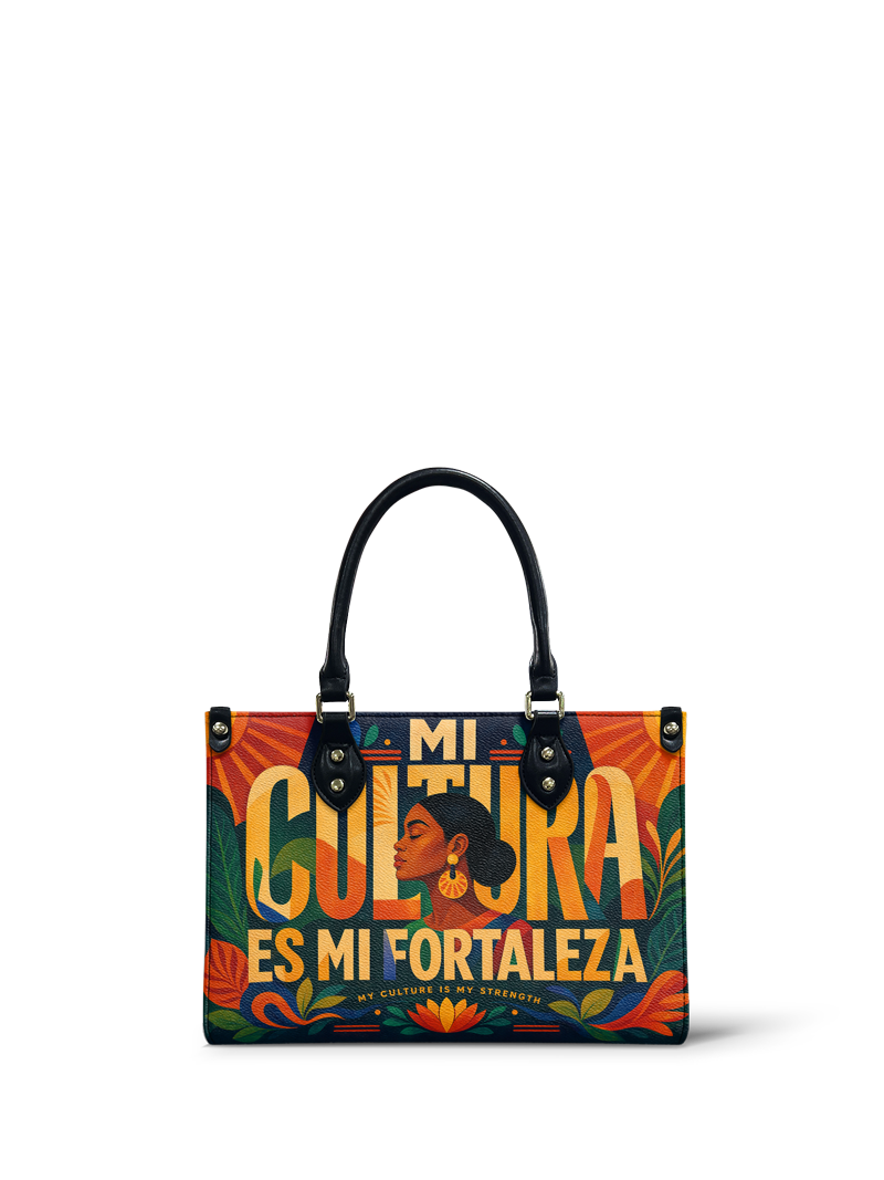 "Mi cultura es mi fortaleza" ver.2 Small Leather Handbag