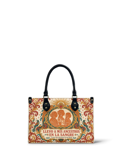 "Llevo a mis ancestros en la sangre" ver.5 Small Leather Handbag