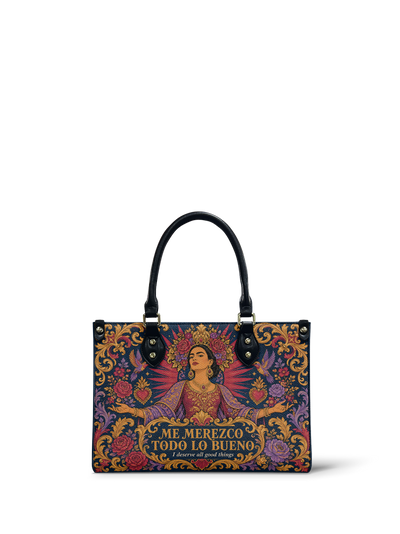 "Me merezco todo lo bueno" ver.2 Small Leather Handbag