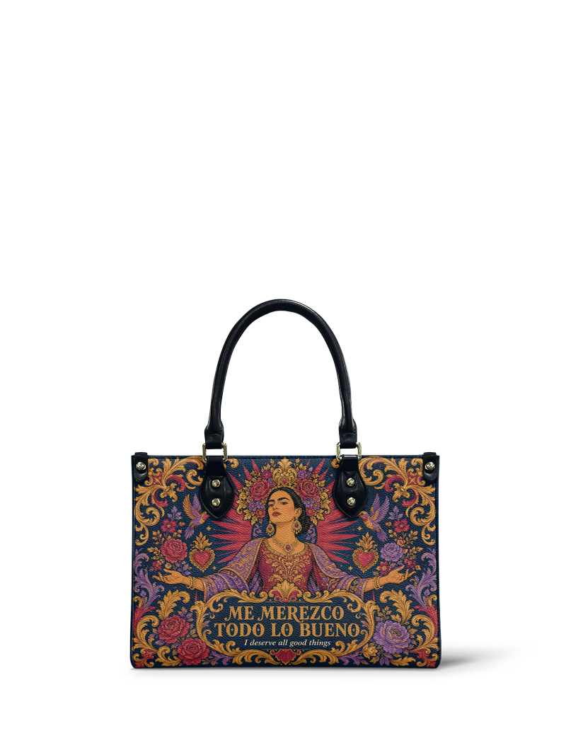 "Me merezco todo lo bueno" ver.2 Small Leather Handbag