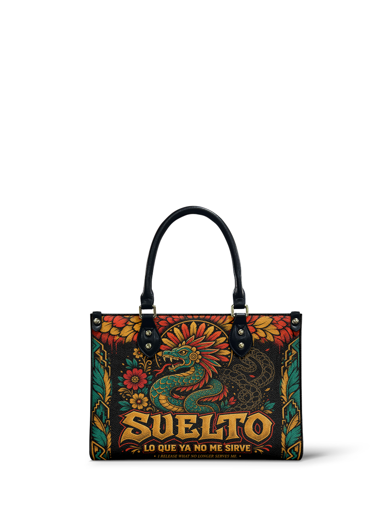 "Suelto lo que ya no me sirve" ver.2 Small Leather Handbag