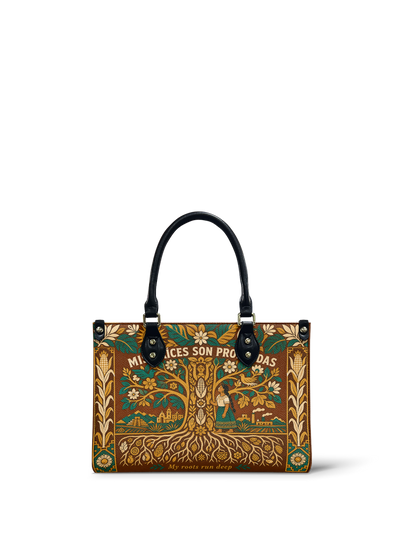 "Mis Raíces son Profundas" ver.3 Small Leather Handbag