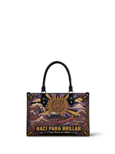 "Nací para brillar" ver.1 Small Leather Handbag