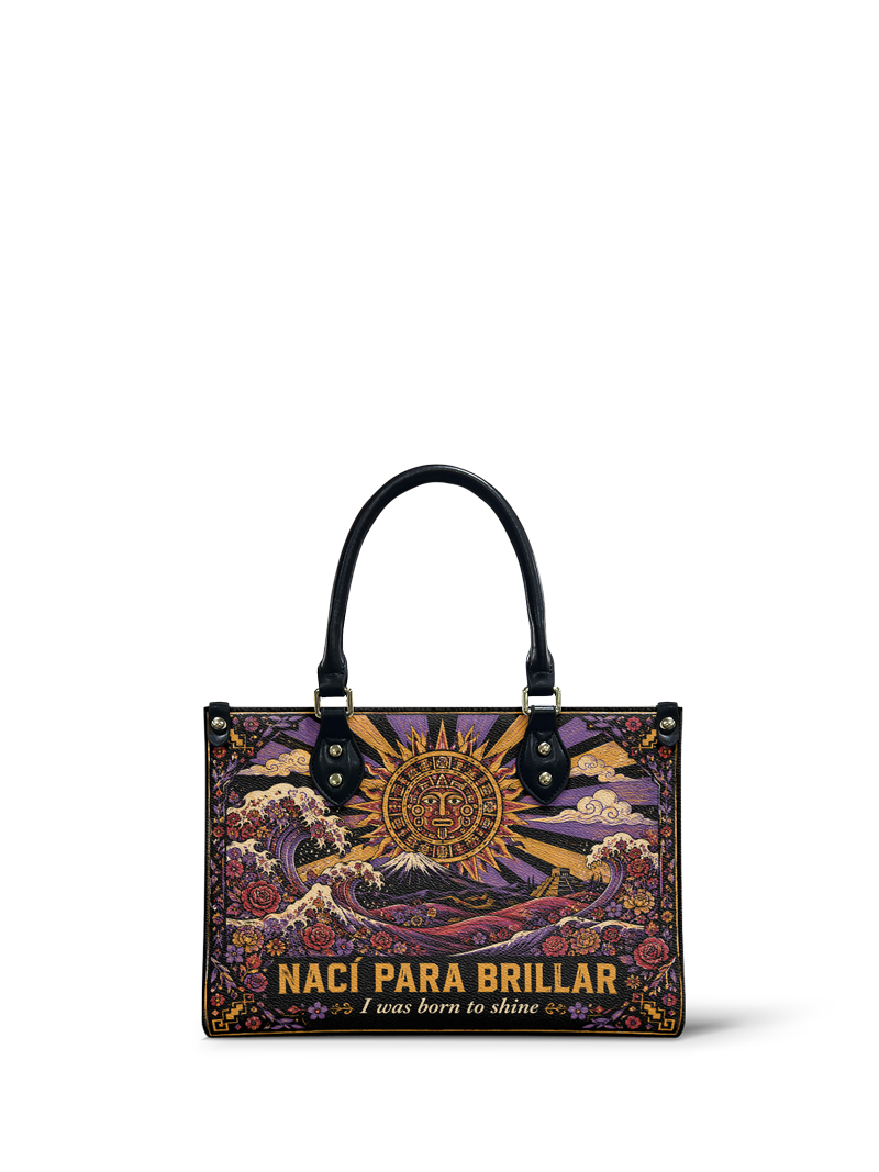 "Nací para brillar" ver.1 Small Leather Handbag