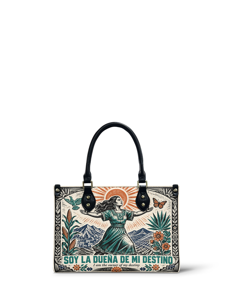 "Soy la dueña de mi destino" ver.2 Small Leather Handbag