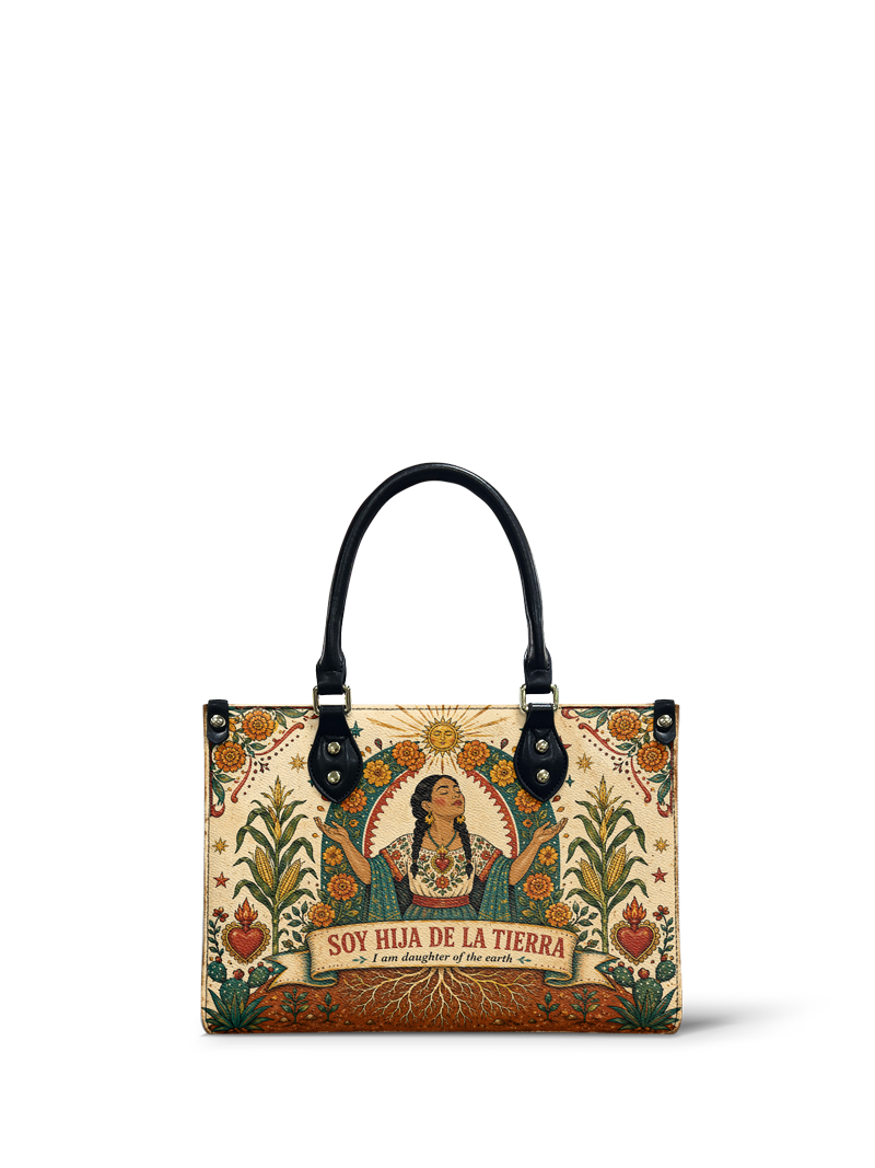 "Soy hija de la tierra" ver.5 Small Leather Handbag