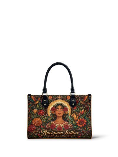 "Nací para brillar" ver.3 Small Leather Handbag