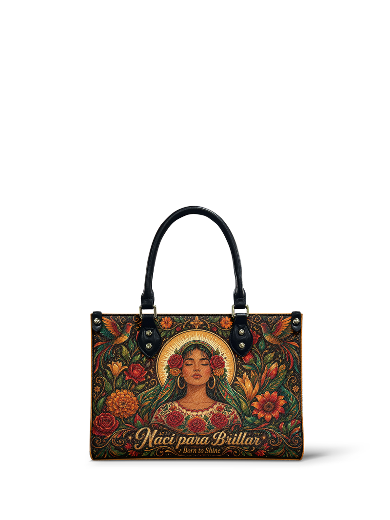 "Nací para brillar" ver.3 Small Leather Handbag