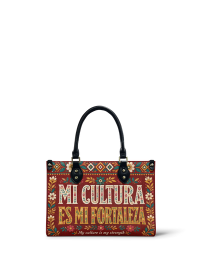"Mi cultura es mi fortaleza" ver.6 Small Leather Handbag