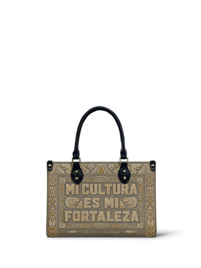 "Mi cultura es mi fortaleza" ver.5 Small Leather Handbag