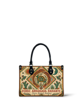 "Feroz. Arraigada. Radiante" ver.2 Small Leather Handbag