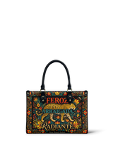 "Feroz. Arraigada. Radiante" ver.5 Small Leather Handbag
