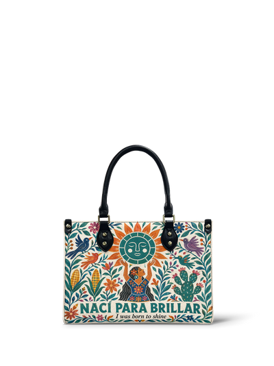"Nací para brillar" ver.2 Small Leather Handbag