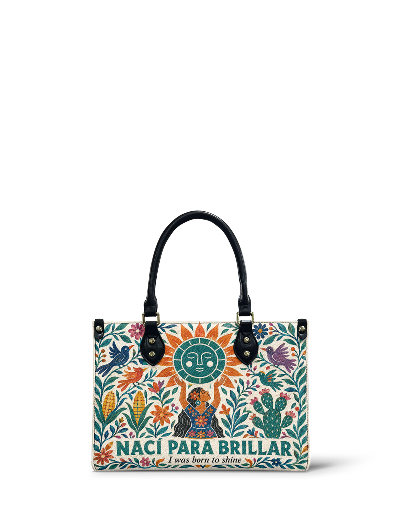 "Nací para brillar" ver.2 Small Leather Handbag
