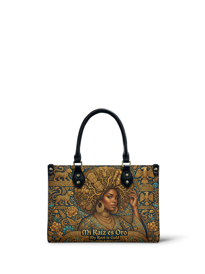 "Mi Raíz es Oro" ver.2 Small Leather Handbag