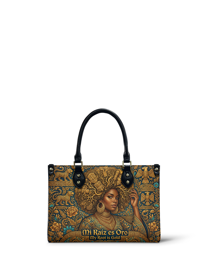 "Mi Raíz es Oro" ver.2 Small Leather Handbag