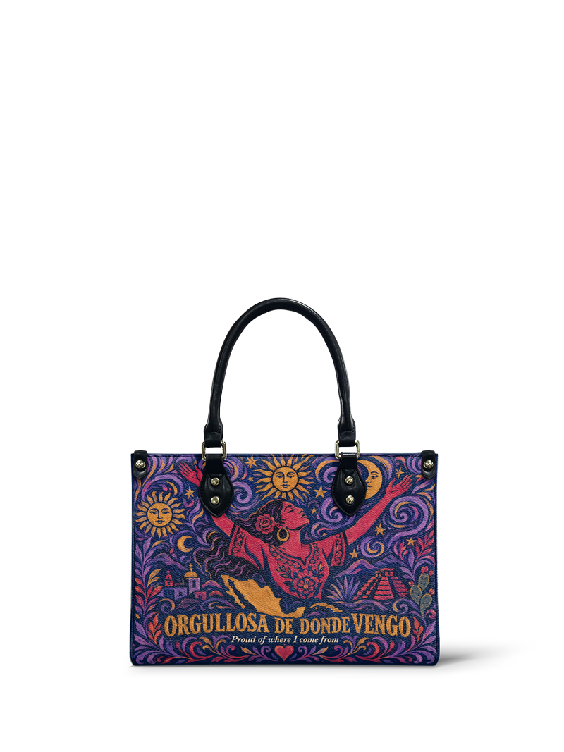 "Orgullosa de donde vengo" ver.5 Small Leather Handbag