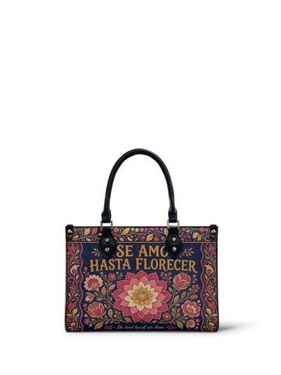 "Se amó hasta florecer" ver.4 Small Leather Handbag