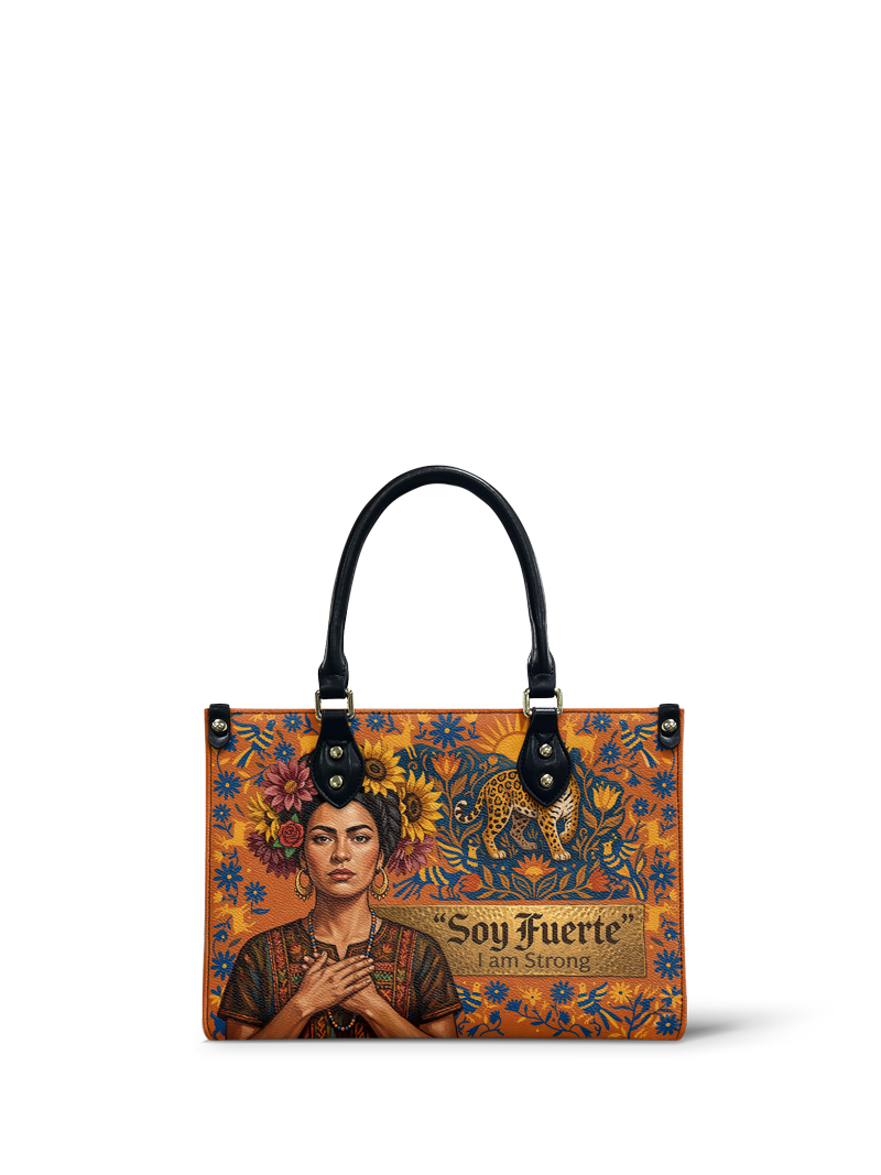 "Soy Fuerte" ver.2 Small Leather Handbag