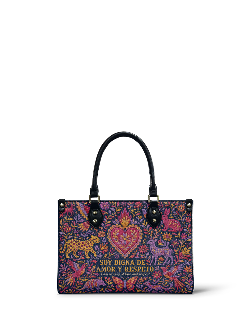"Otomi Wild Embroidery" ver.2 Small Leather Handbag